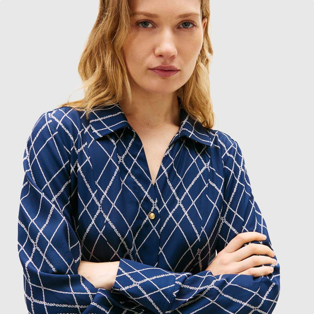 Midi Dress - Navy Multi