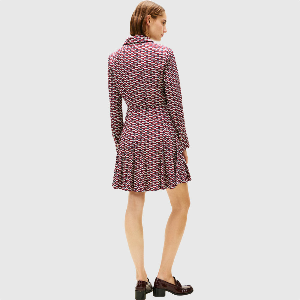 Twill Mini Dress - Red Multi