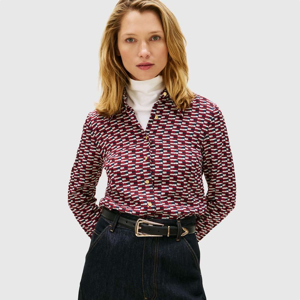 Tommy Hilfiger Vis Twill Ls Shirt - Red Multi |ThirdBaseUrban