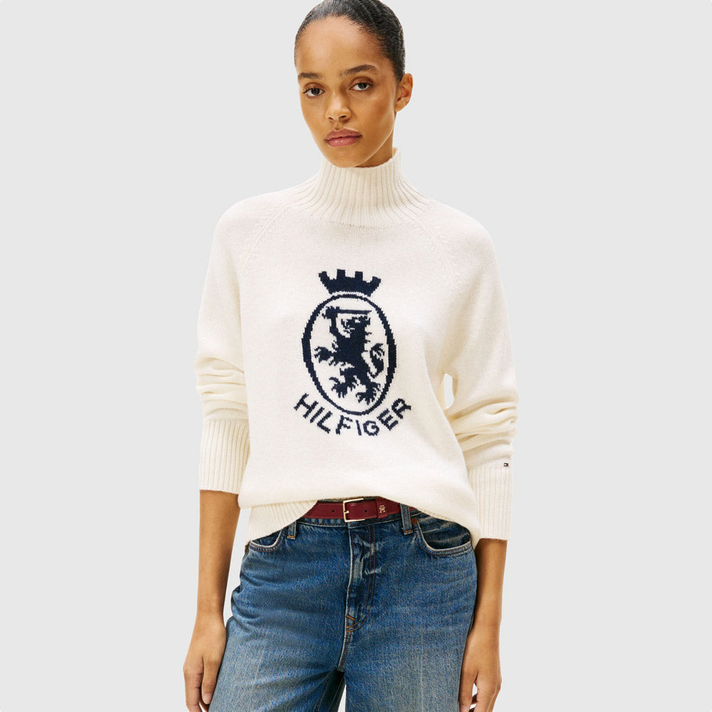 Tommy Hilfiger Wool Graphic Sweater - Ivory |ThirdBaseUrban