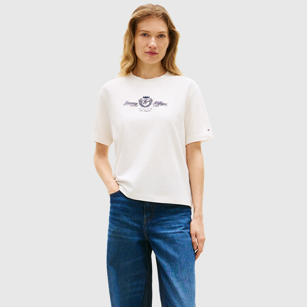 Varsity Crest Logo T-Shirt - Ecru
