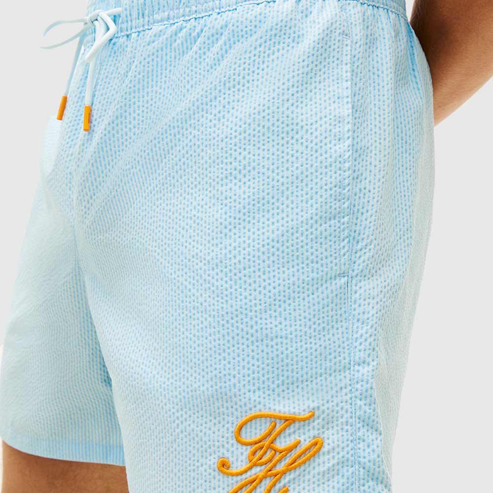 Ithaca Script Swim Shorts - Light Blue