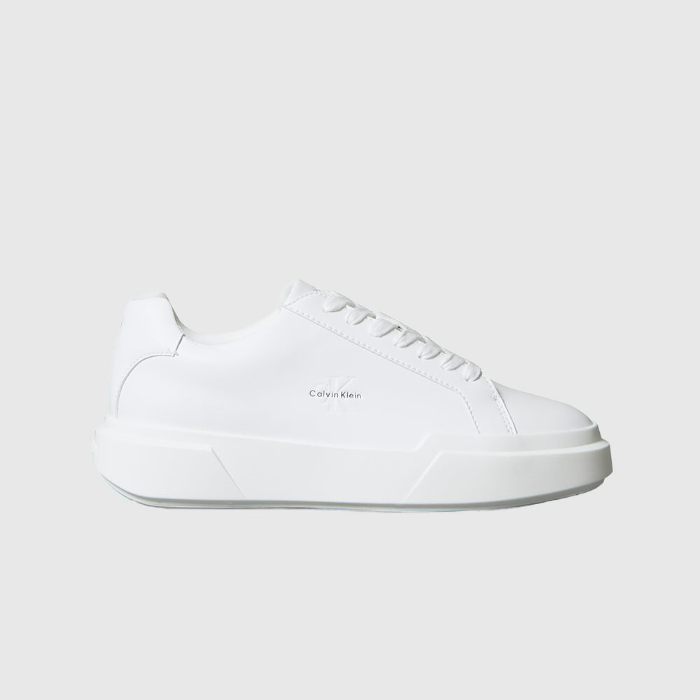 Chunky Cupsole Leather Sneaker - White