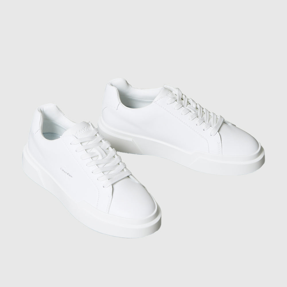 Chunky Cupsole Leather Sneaker - White