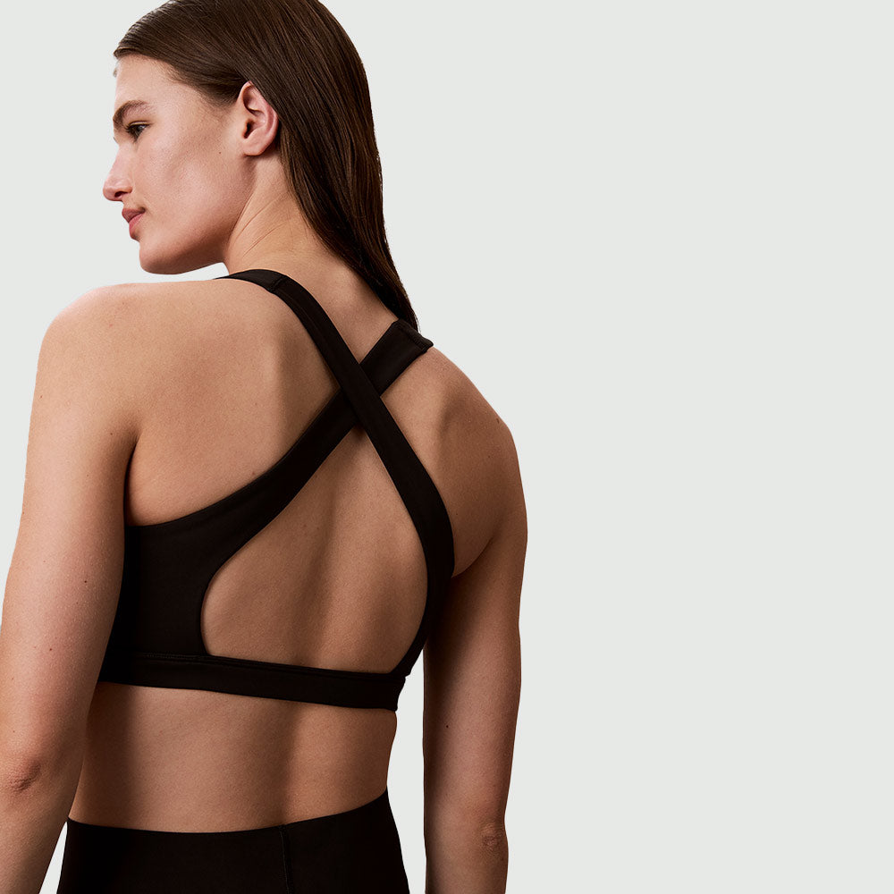 Quick-Dry Medium-Impact Support Bra - Black