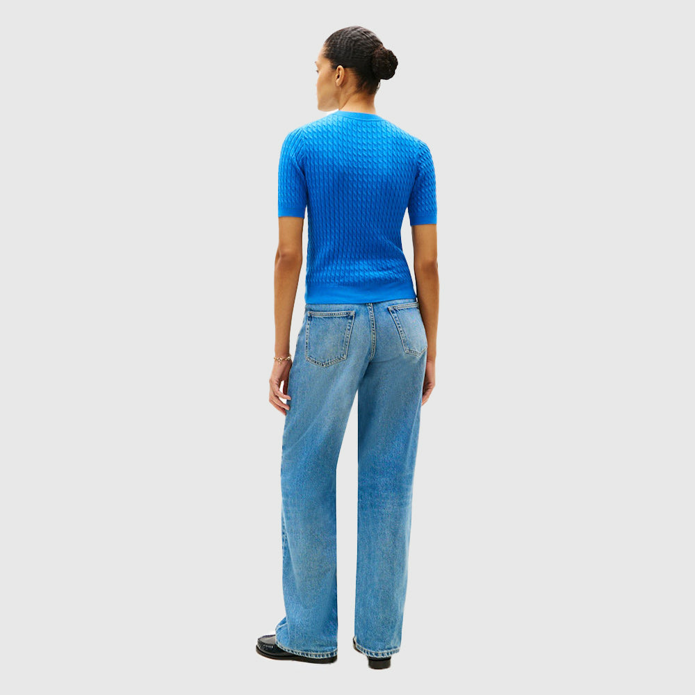 Cable Fine Top - Blue