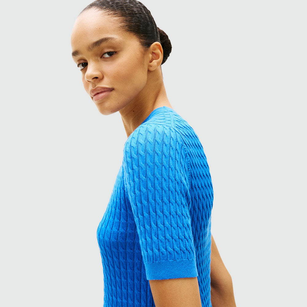Cable Fine Top - Blue