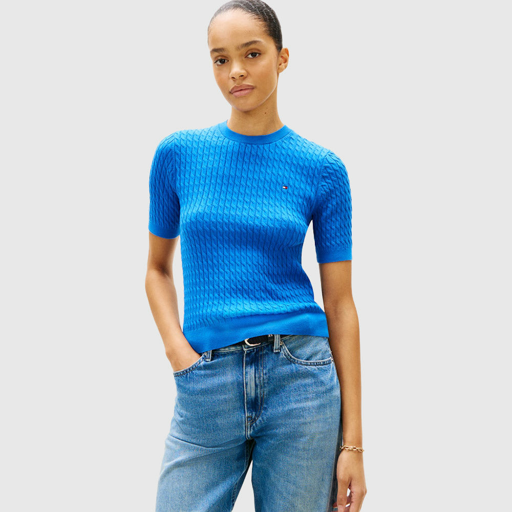 Cable Fine Top - Blue