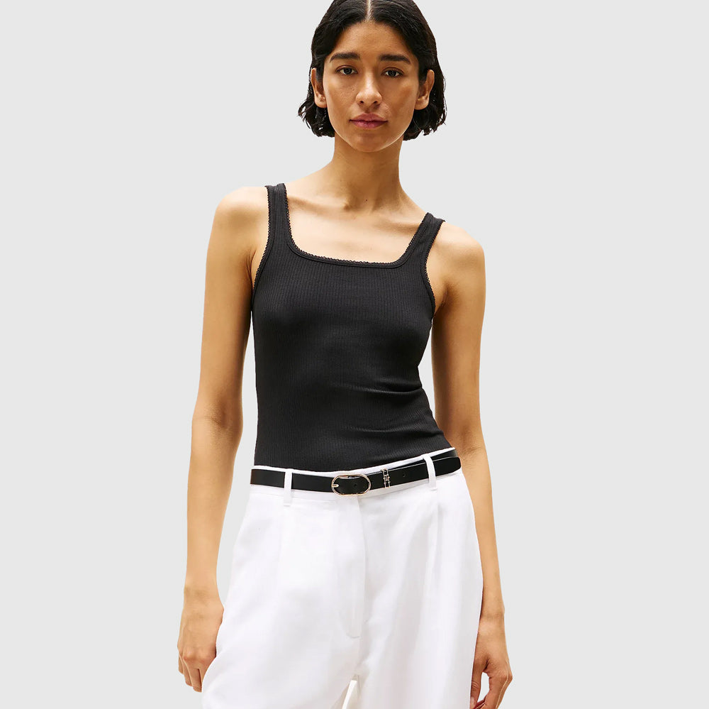 Tommy Hilfiger Slim Rib  Tank - Black |ThirdBaseUrban