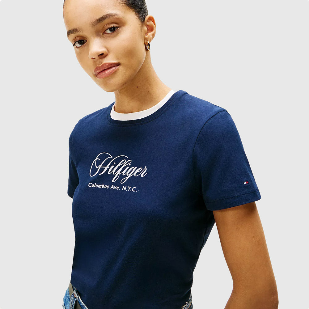 Script T-Shirt - Navy