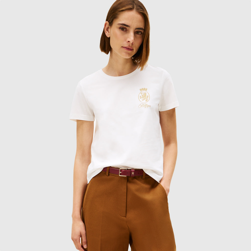 Tommy Hilfiger Gold Crest T-Shirt - Ecru |ThirdBaseUrban