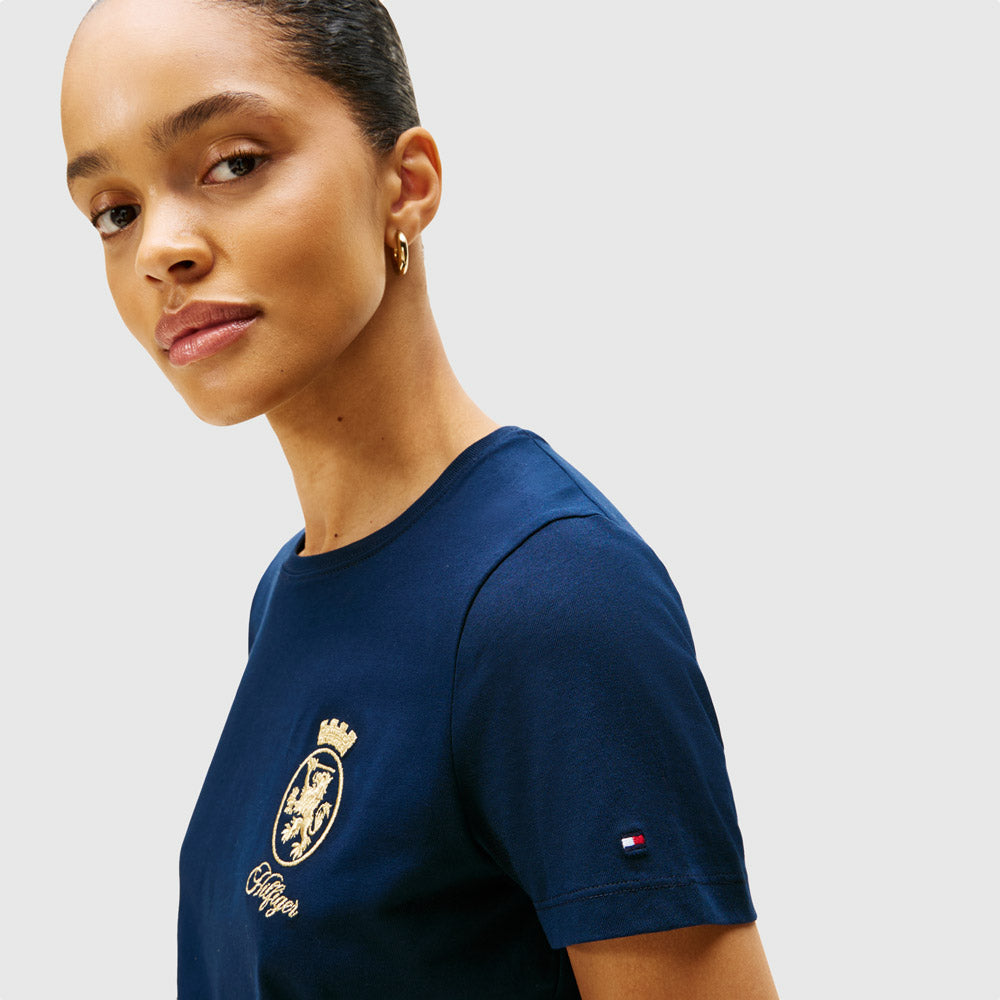 Gold Crest T-Shirt - Navy