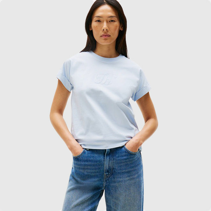 Tommy Hilfiger Floral Script T-Shirt - Blue |ThirdBaseUrban