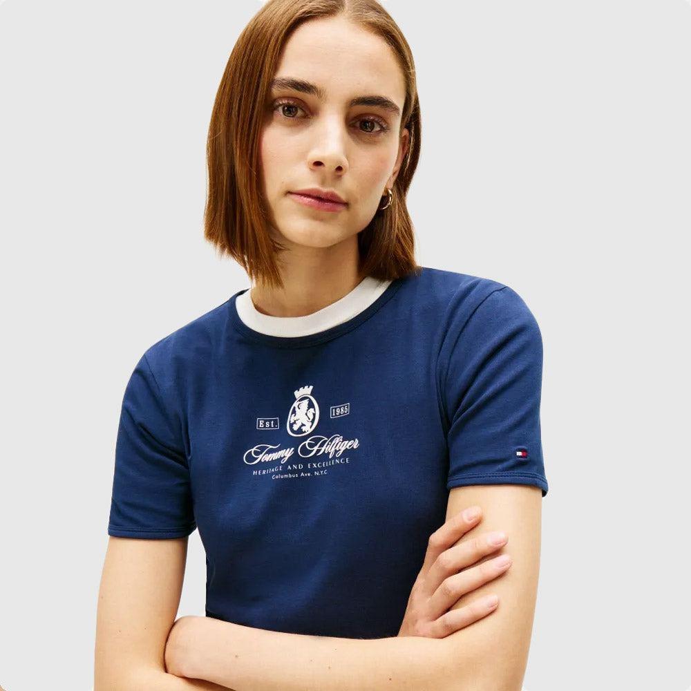 Varsity Crest T-Shirt - Navy