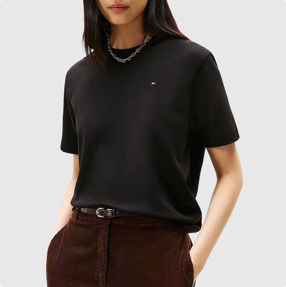 Tommy Hilfiger Interlock Boxy T-Shirt - Black |ThirdBaseUrban