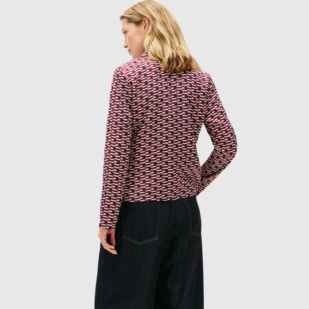 Vis Twill Ls Shirt - Red Multi
