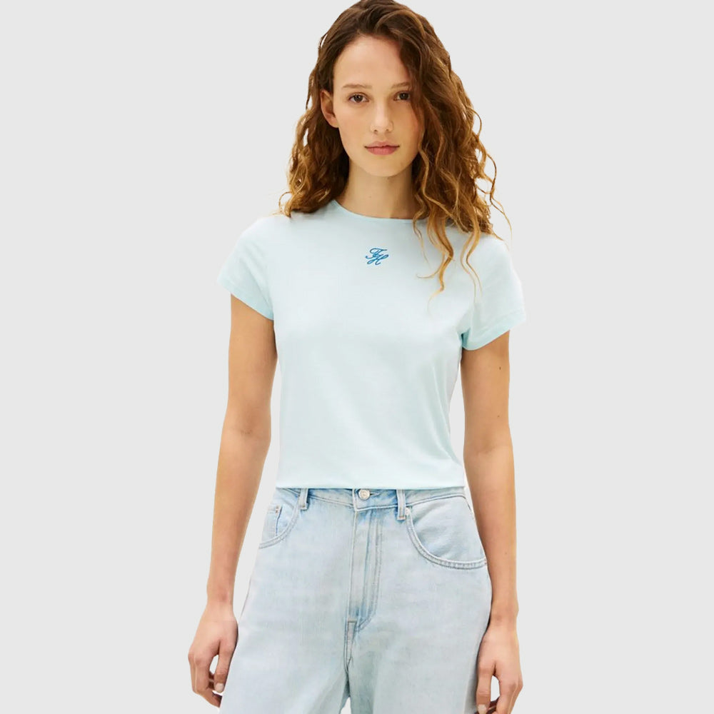Script Slim T-Shirt - Light Blue