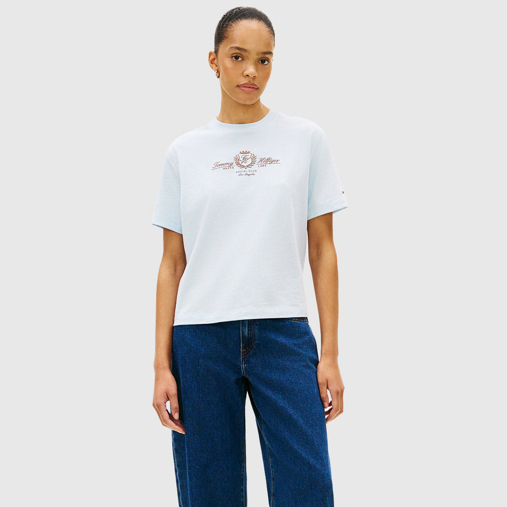 Varsity Crest Logo T-Shirt - Light Blue