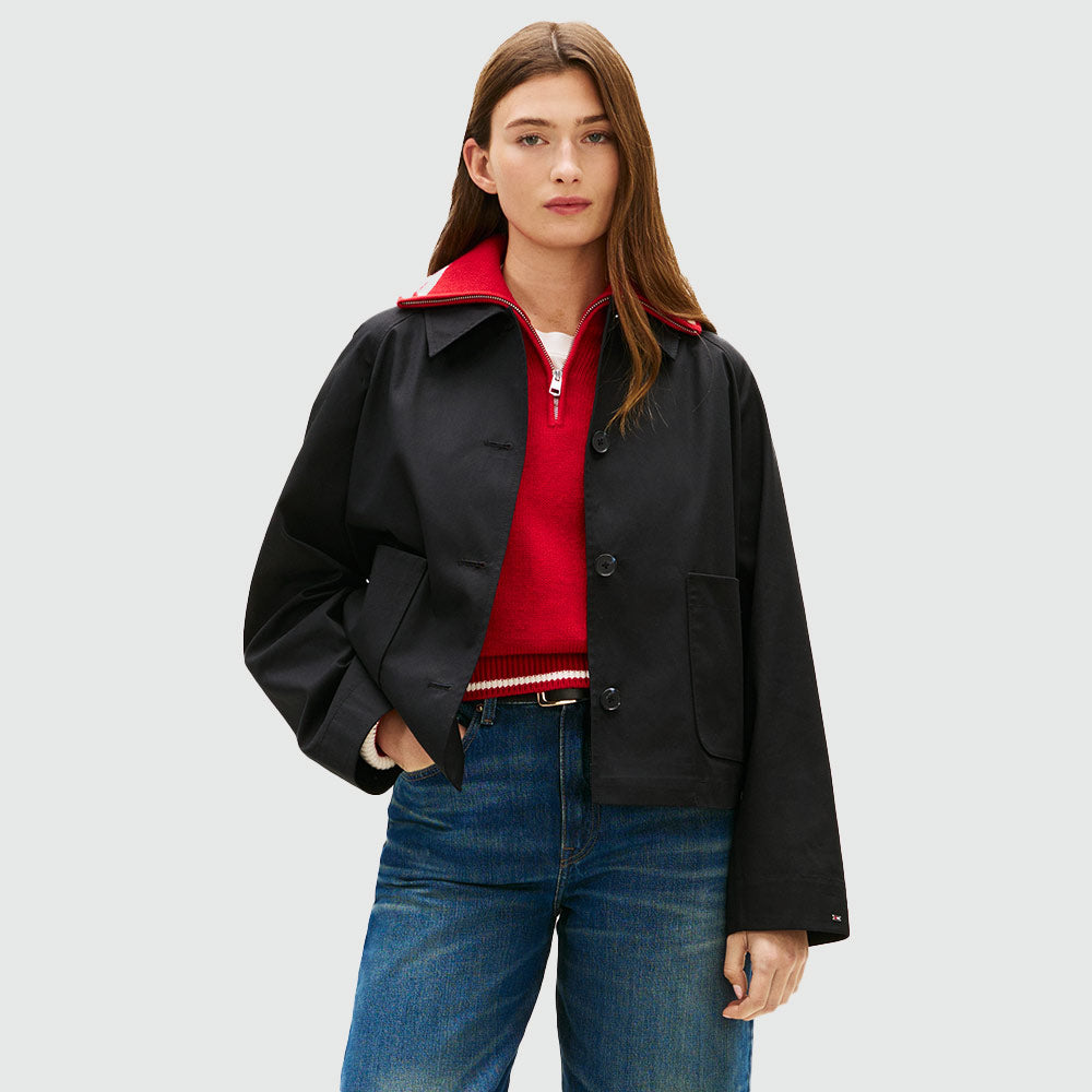 Cotton Short Jacket - Black
