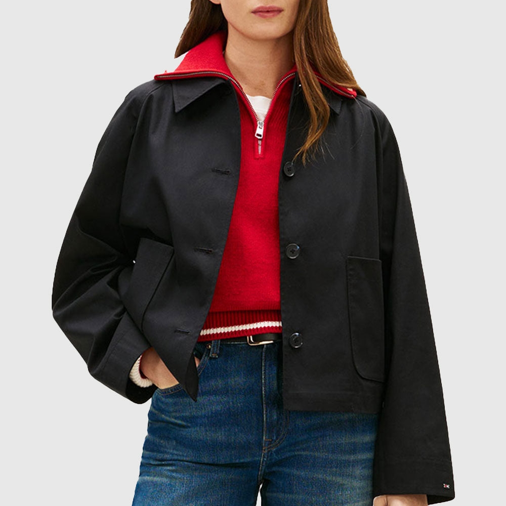 Cotton Short Jacket - Black