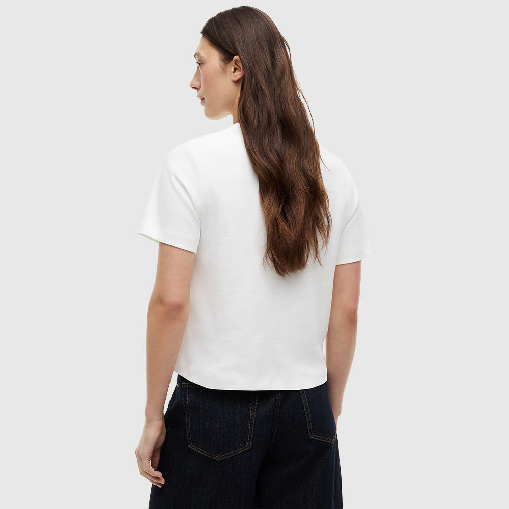 Boxy Interlock T-Shirt - Ecru