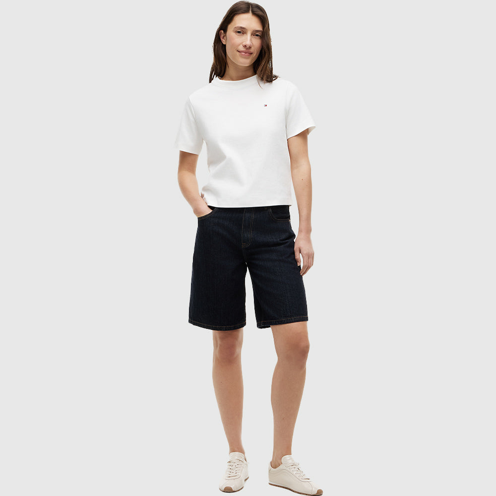 Boxy Interlock T-Shirt - Ecru