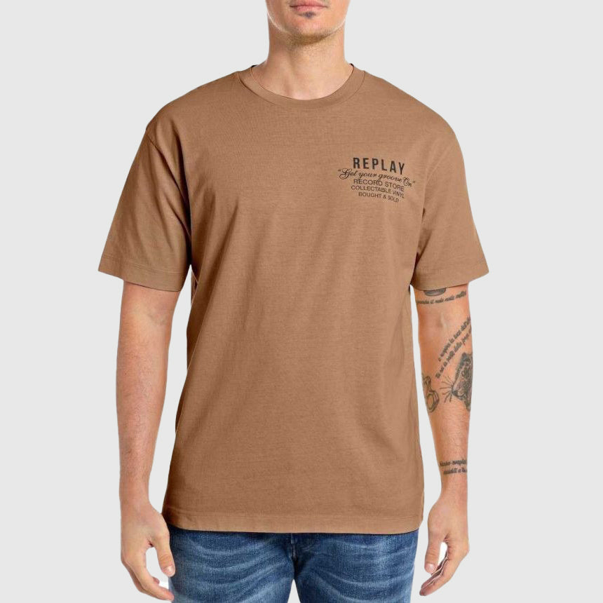 Replay Back Graphic T-Shirt - Brown|ThirdBaseUrban