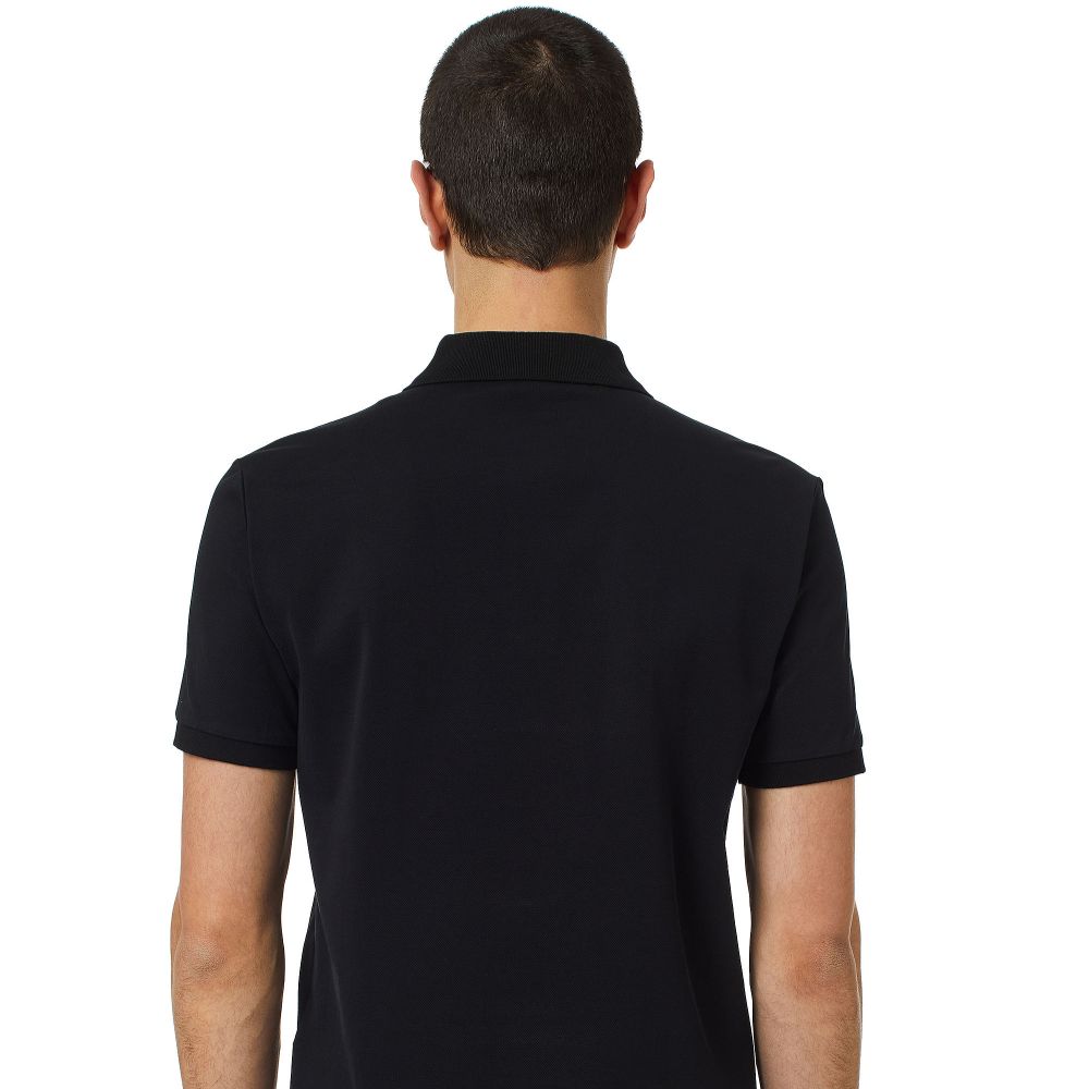 Polo Shirt with D Oval Patch Black