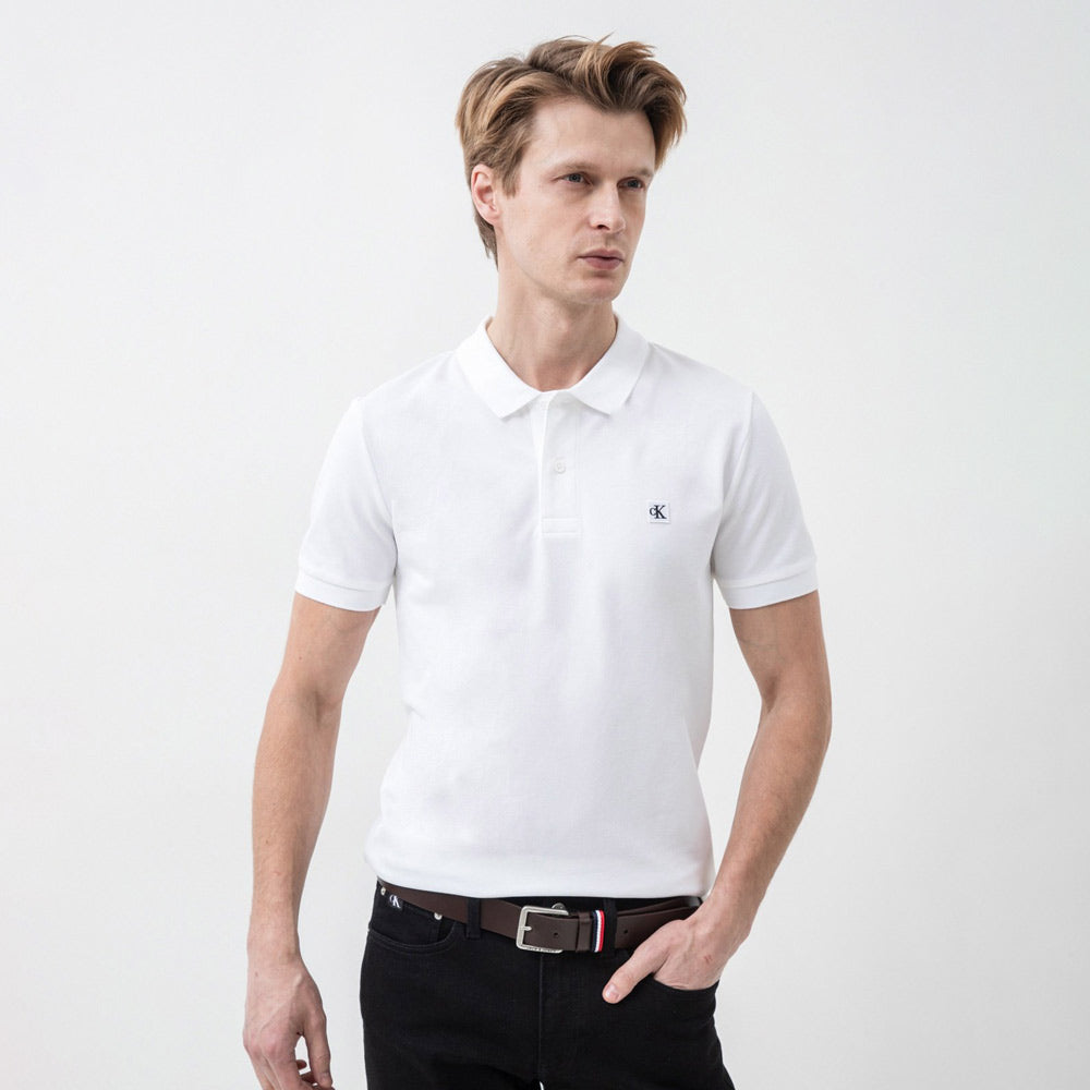 Embro Badge Slim Polo - White