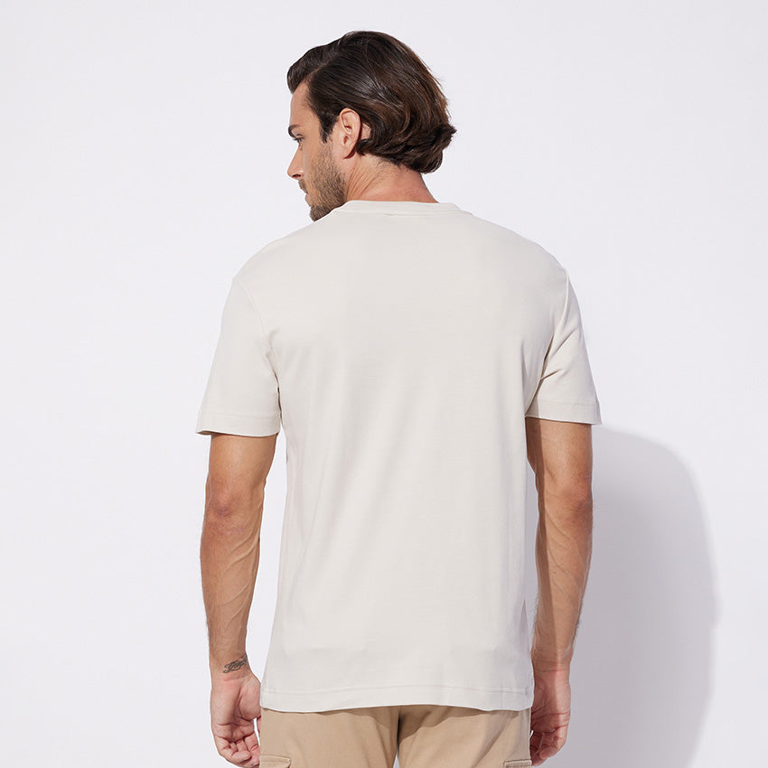 Micro Logo Interlock T-Shirt - Beige