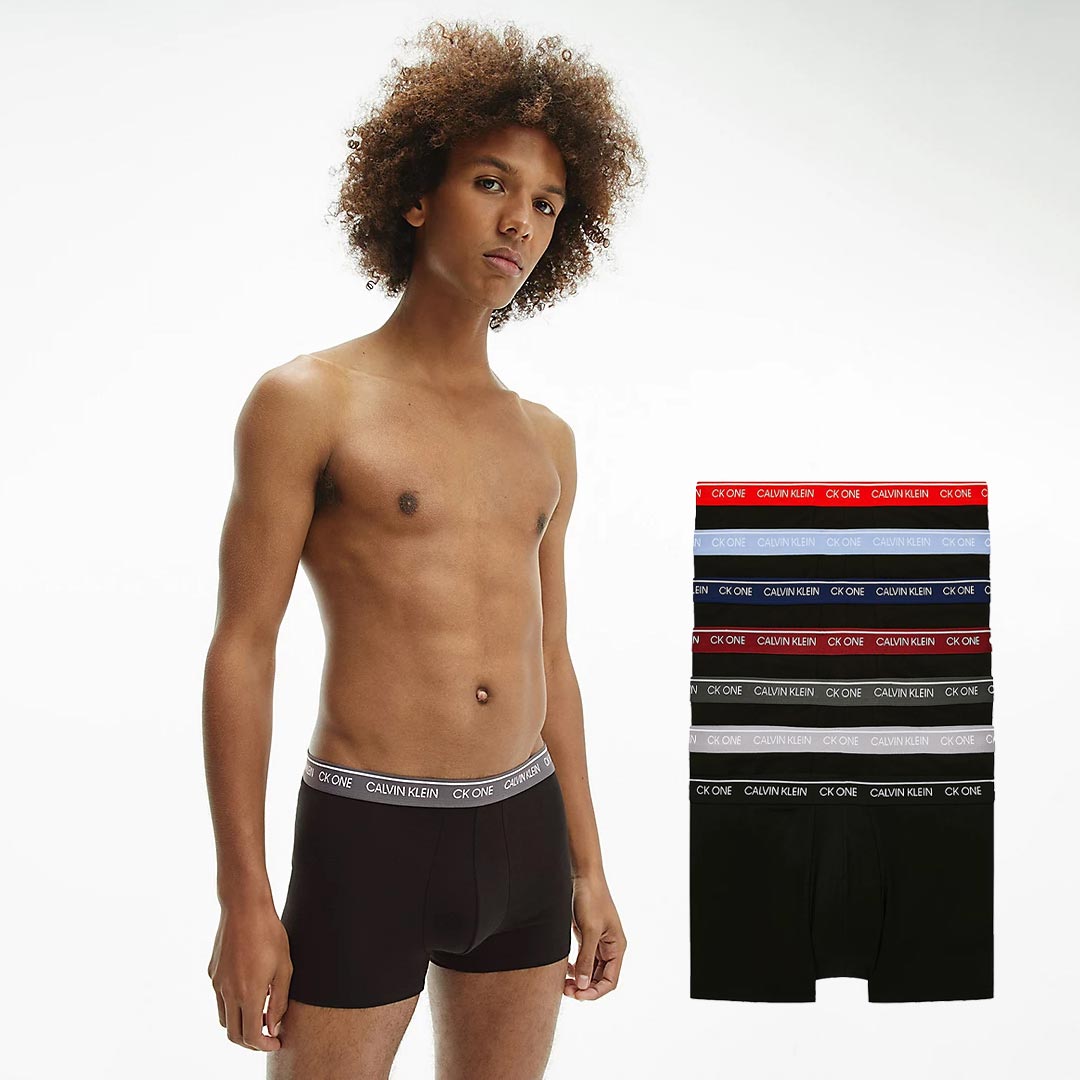 7 Pack CK One Cotton Stretch Trunks - Black Multi