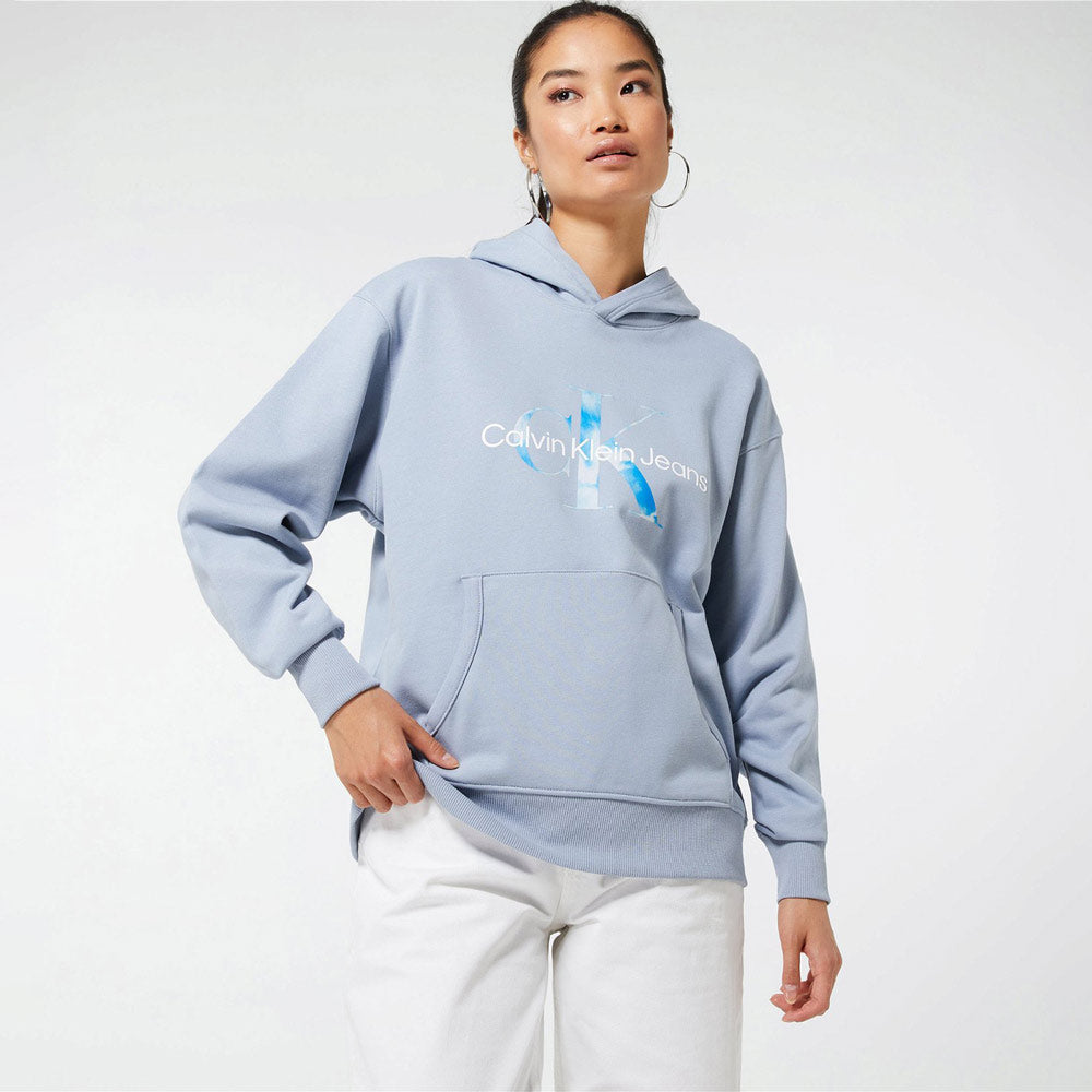 Aqua Monogram Hoodie - Blue