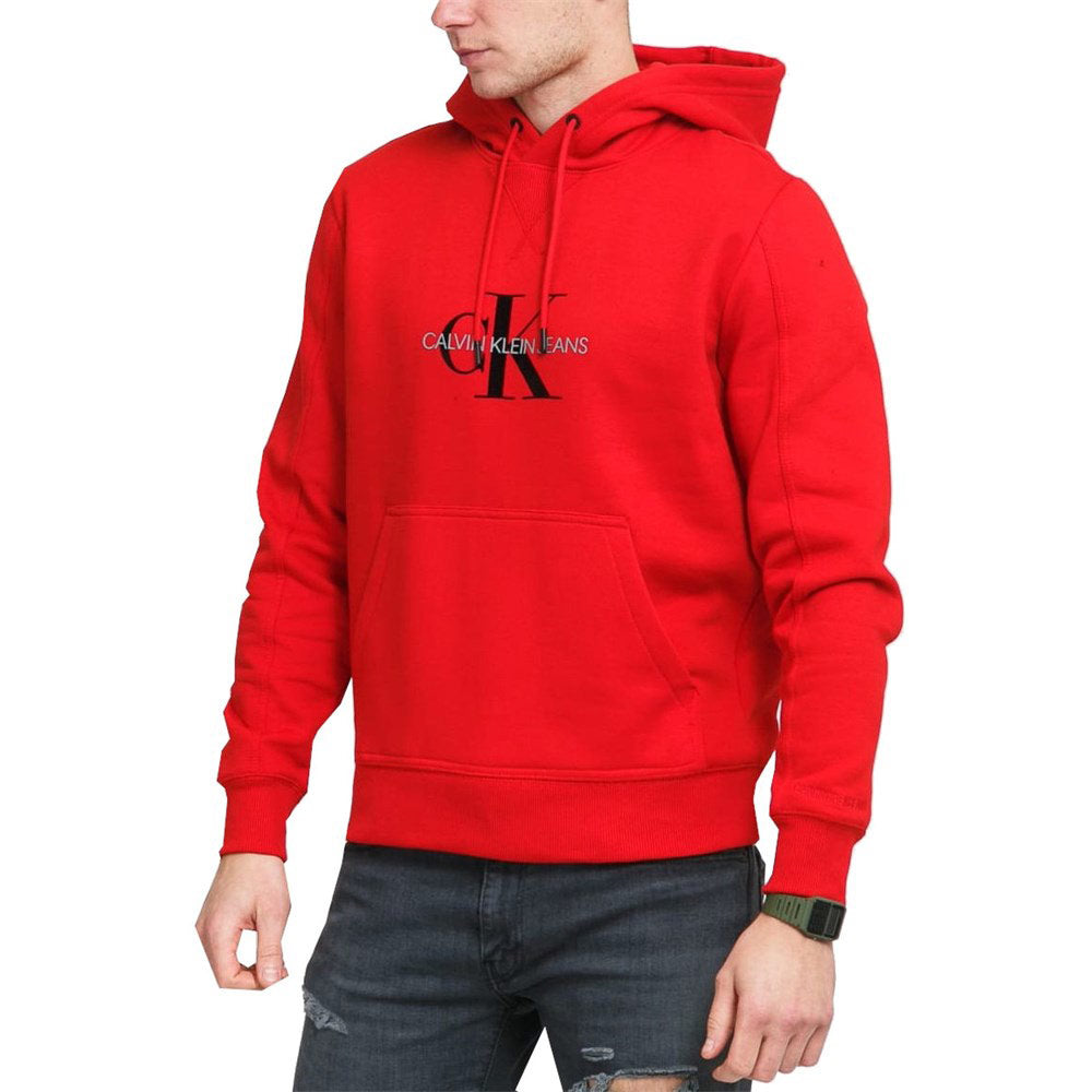 Archival Monogram Flock Mens Hoodie - Red