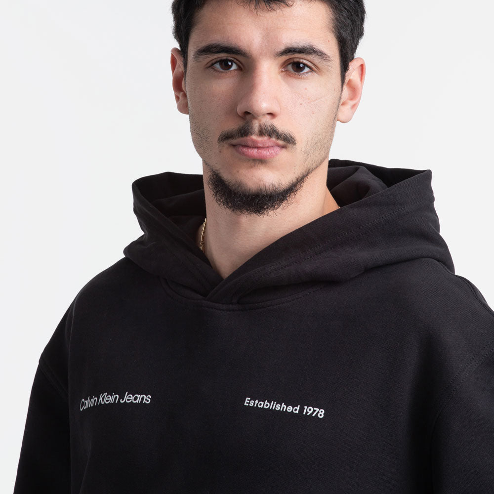 Calvin Klein Big Box Logo Hoodie Black |ThirdBaseUrban