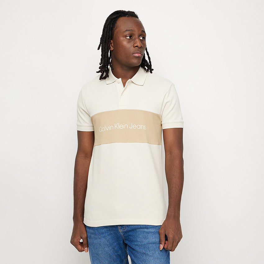 Color Blocking Polo - Off White