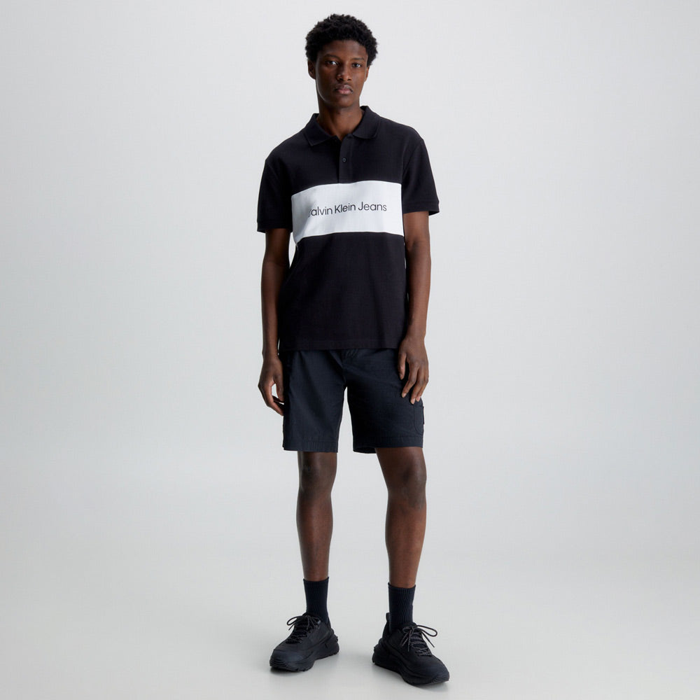 Color Blocking Polo - Black