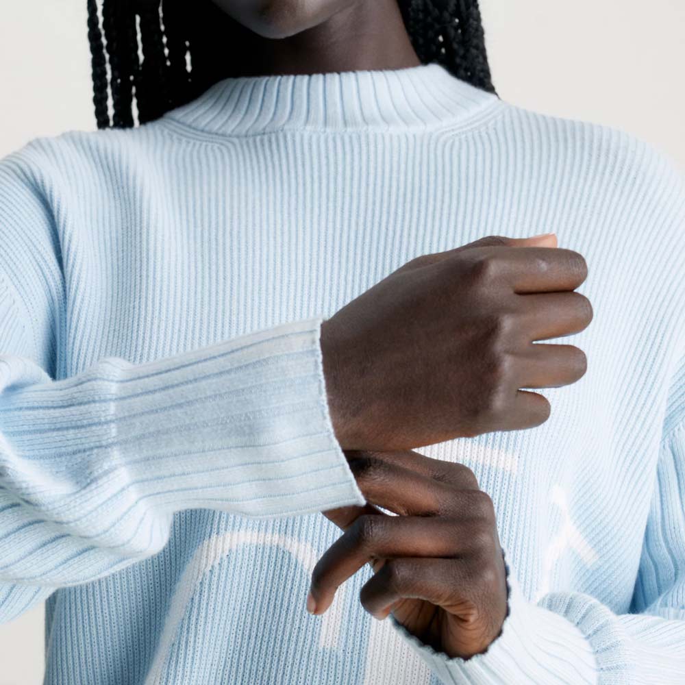 Blown Up CK Sweater - Light Blue