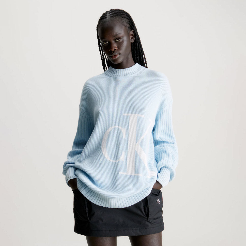 Blown Up CK Sweater - Light Blue