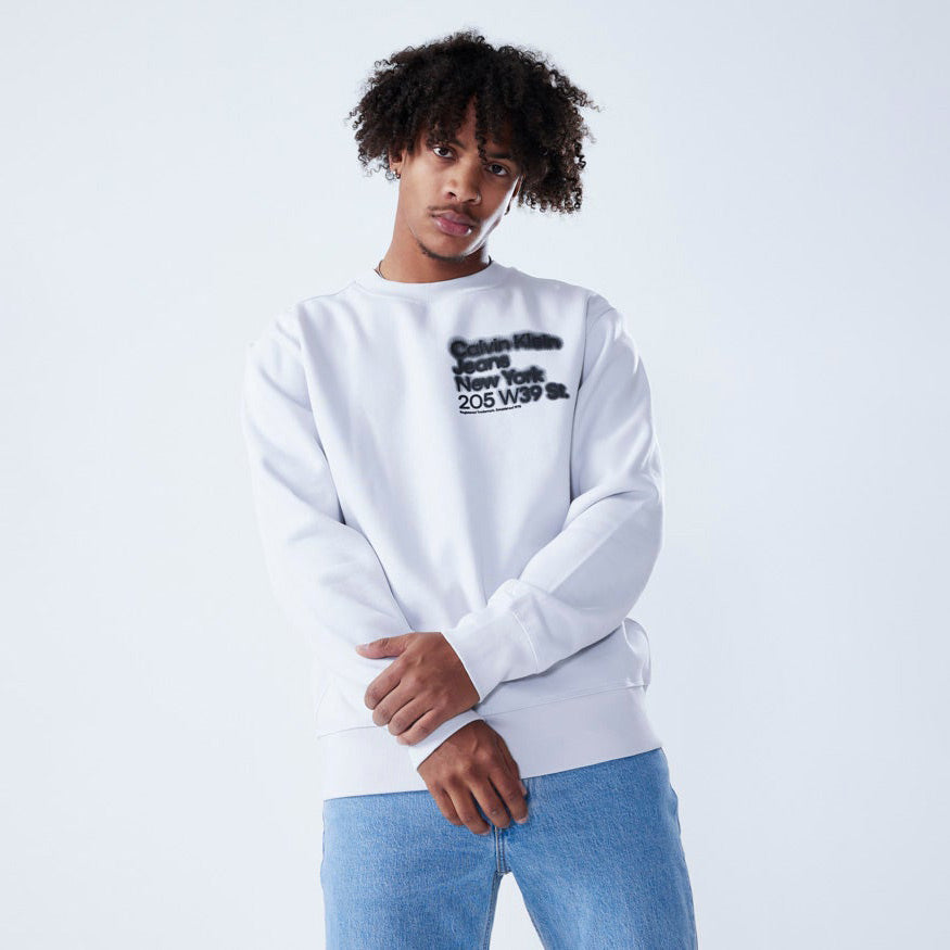 Blurred Address Logo Crew Neck - Light Grey