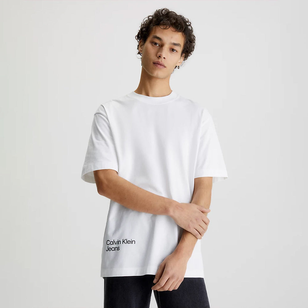 Blurred Colored Address T-Shirt - White