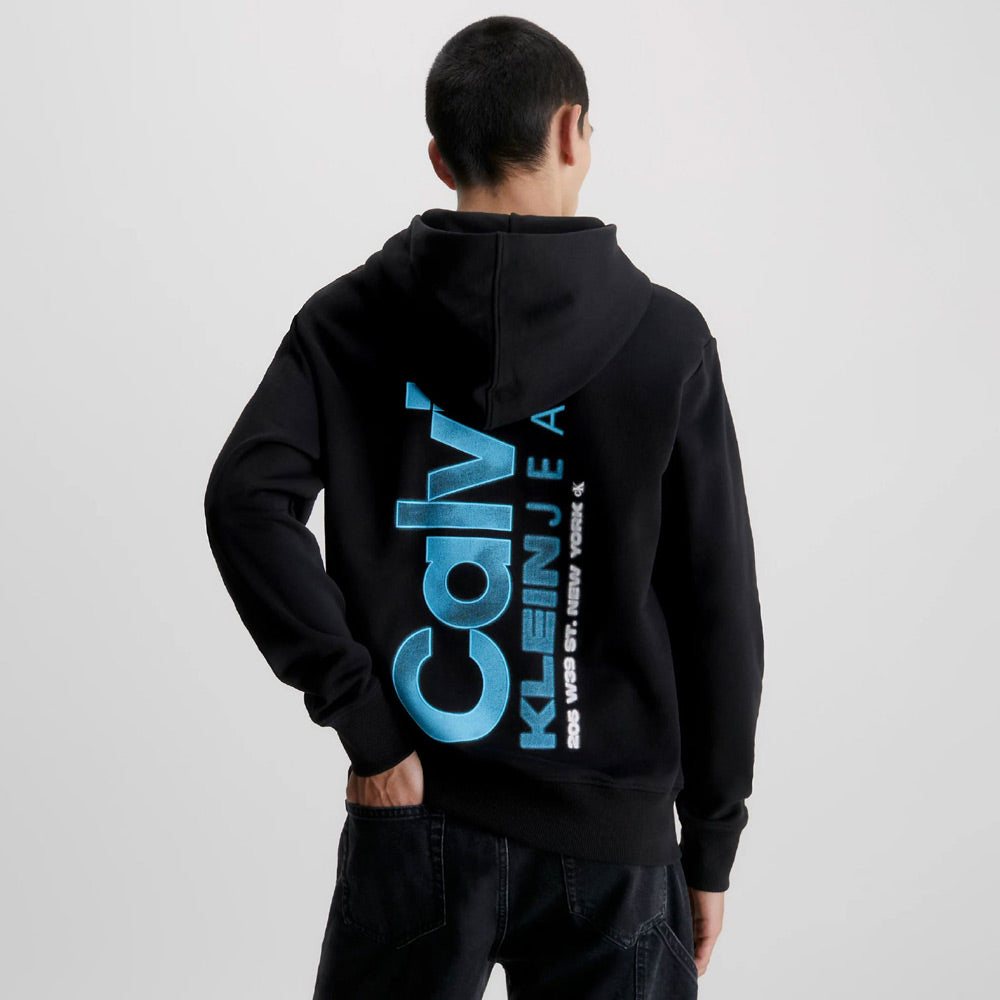 Bold Color Institutional Hoodie - Black