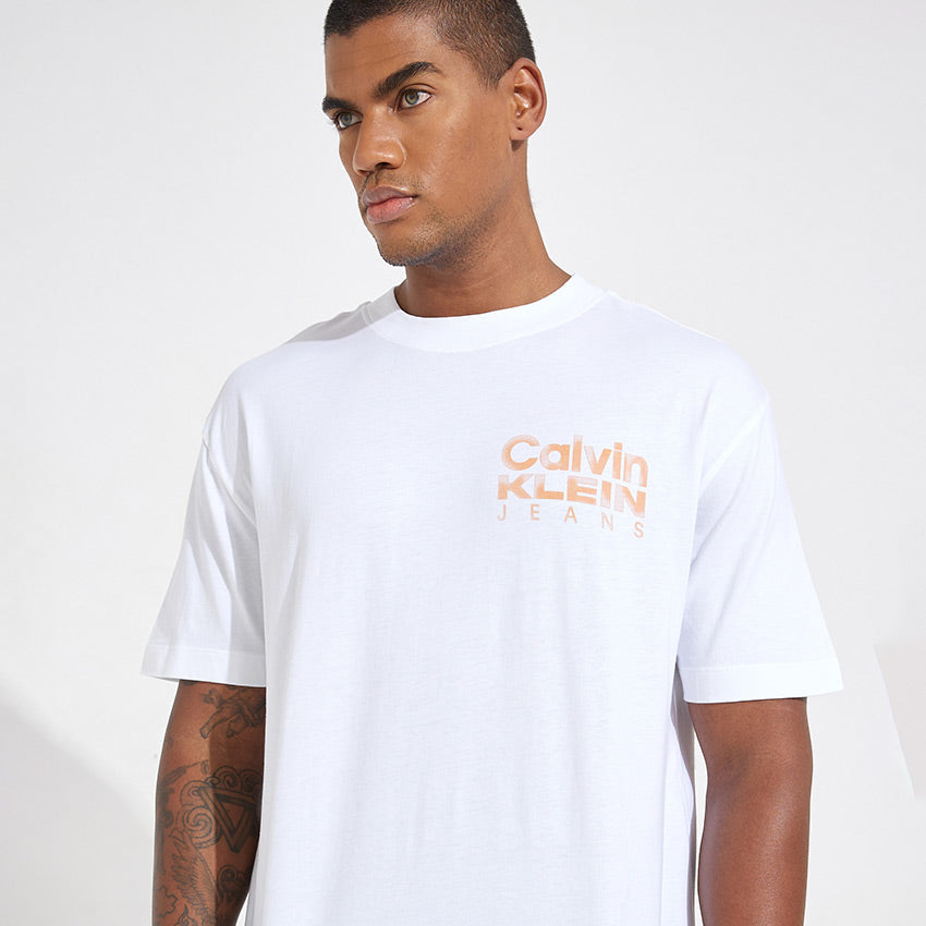 Bold Color Institutional T-Shirt - White