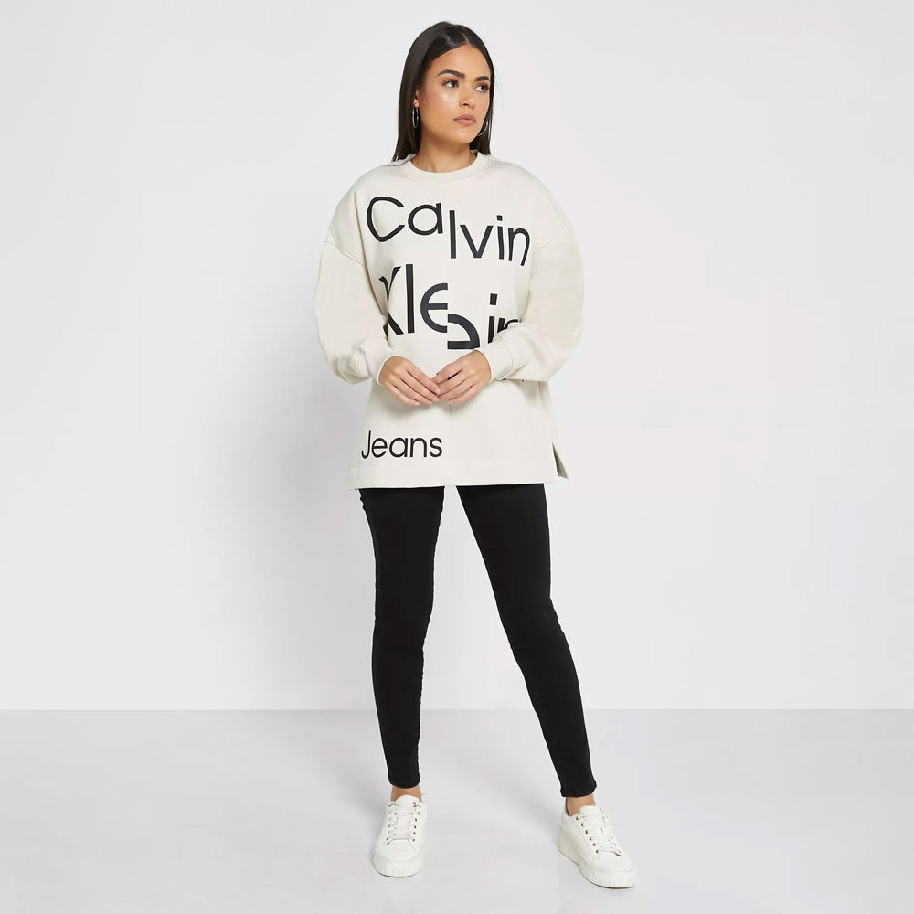 Bold Disrupted Logo Sweatshirt - Off White