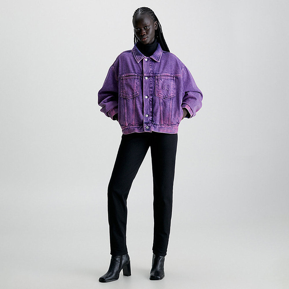 Boxy Denim Jacket - Purple