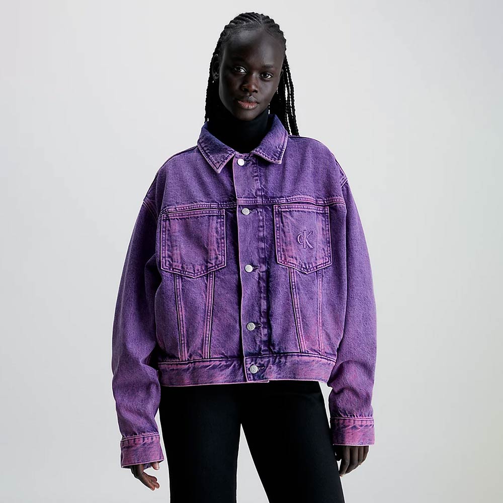 Boxy Denim Jacket - Purple