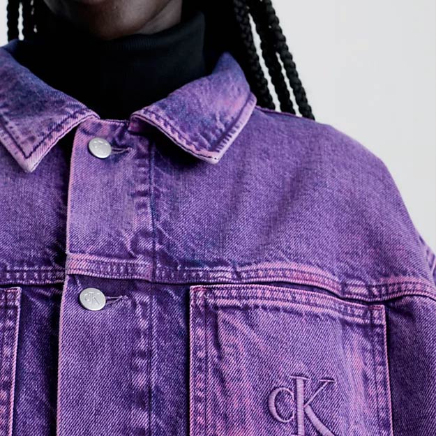 Boxy Denim Jacket - Purple