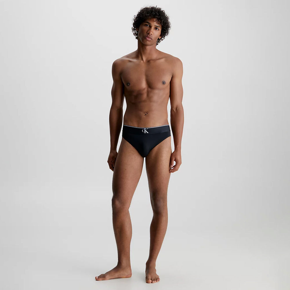 Monogram Swim Brief - Black