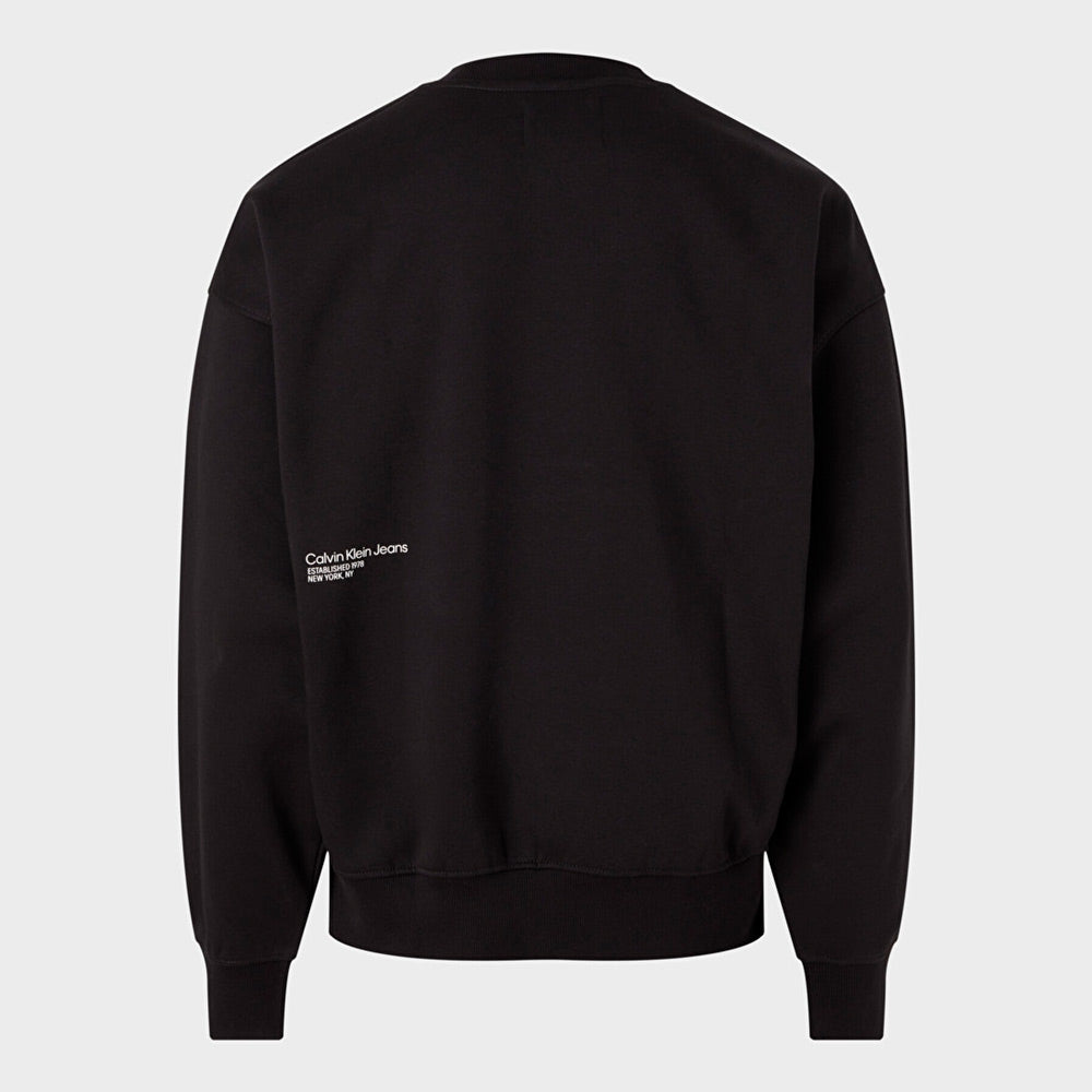 Brushstroke Crew Neck - Black