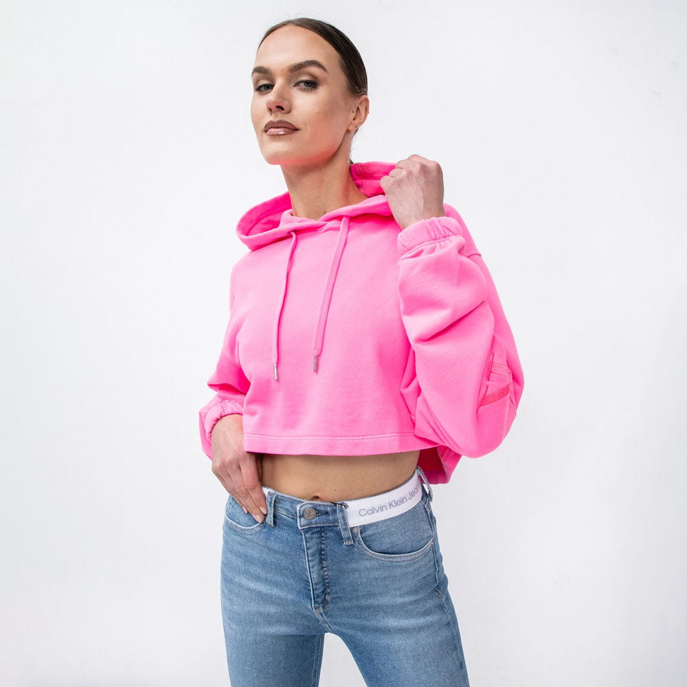 Acid Wash Hoodie - Hot Pink