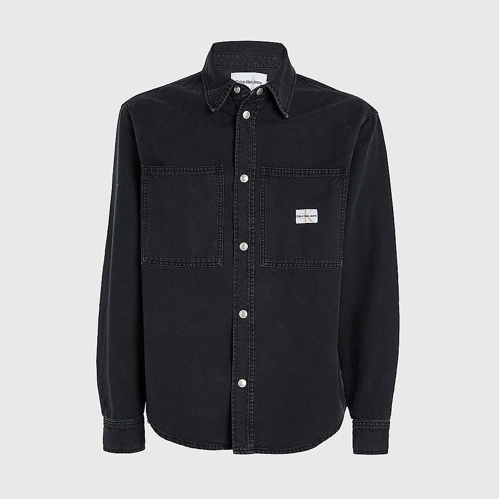 Canvas Relaxed Linear Shirt - Black